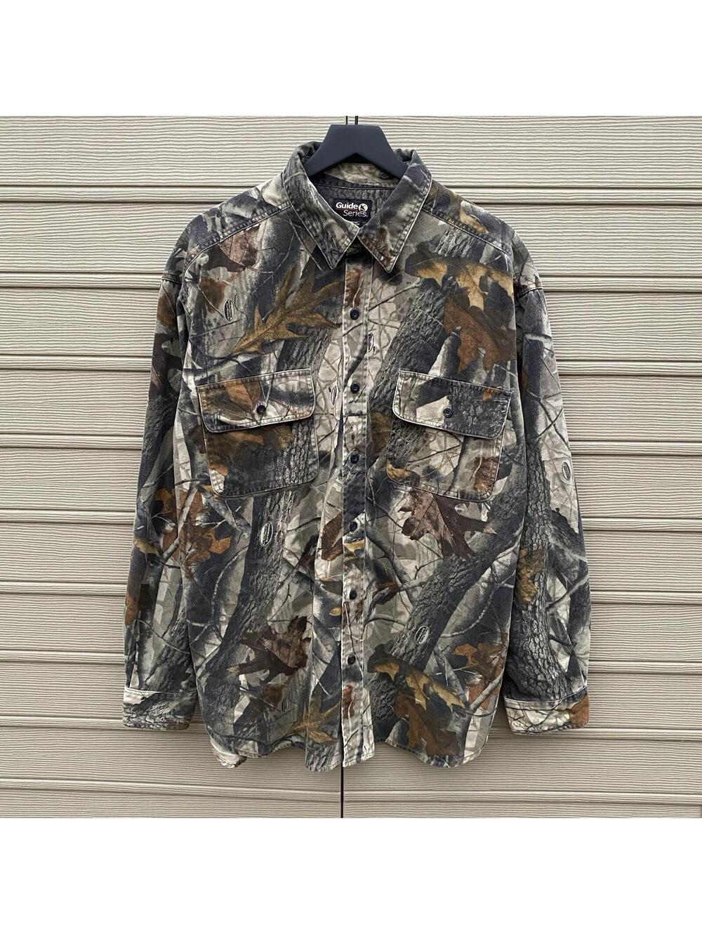 Guide Series Mens Camo Long Sleeve Shirt Button Up Size XL Realtree Pockets